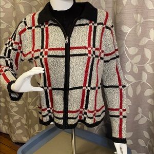 Christopher & Banks Black/Red/White Sweater